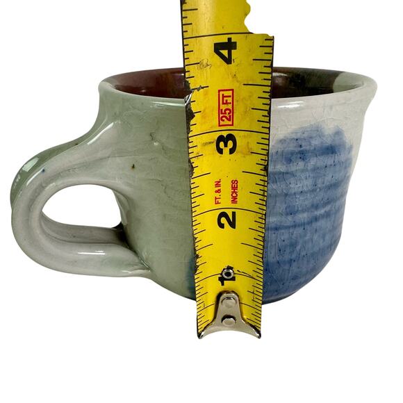 VTG L. Coward 1984 Studio Art Hobbyist Stoneware Coffee Cup Mug Boho Crazing - Picture 9 of 9